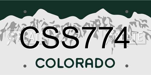 CSS774 Colorado License Plate
