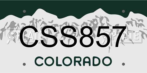 CSS857 Colorado License Plate