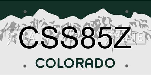 CSS85Z Colorado License Plate