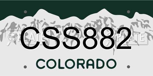 CSS882 Colorado License Plate