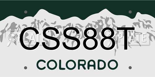 CSS88T Colorado License Plate