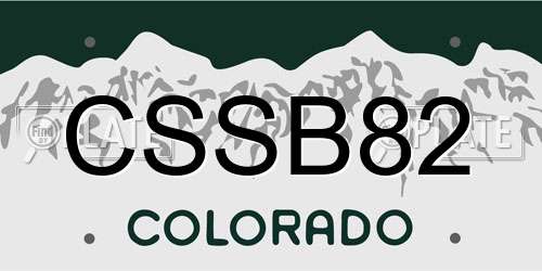 CSSB82 Colorado License Plate