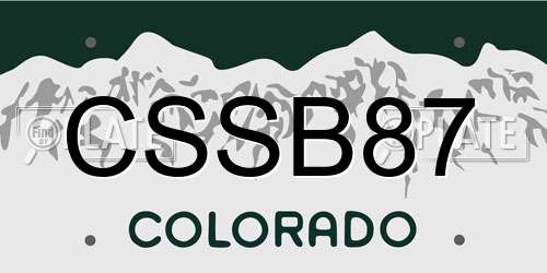 CSSB87 Colorado License Plate