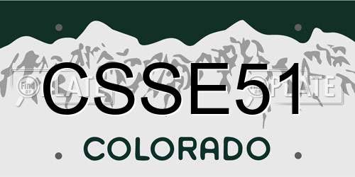 CSSE51 Colorado License Plate
