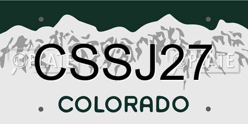CSSJ27 Colorado License Plate