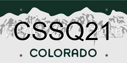 CSSQ21 Colorado License Plate