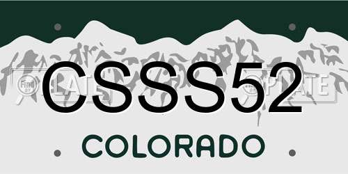 CSSS52 Colorado License Plate