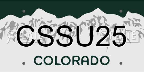 CSSU25 Colorado License Plate