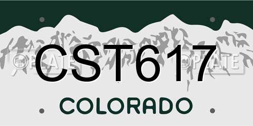 CST617 Colorado License Plate