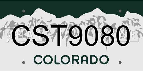 CST9080 Colorado License Plate