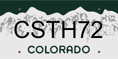 CSTH72 Colorado License Plate