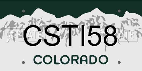 CSTI58 Colorado License Plate