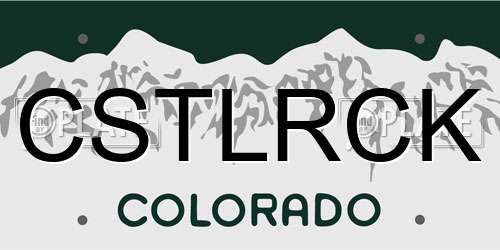 CSTLRCK Colorado License Plate