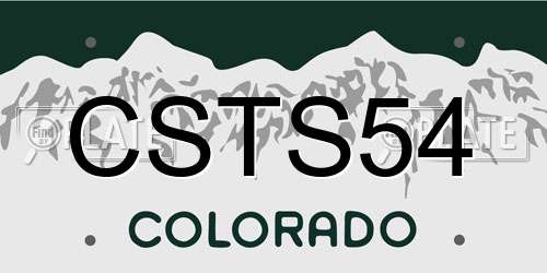 CSTS54 Colorado License Plate