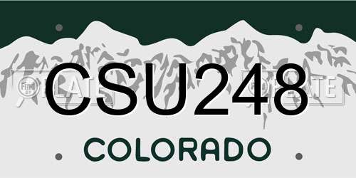 CSU248 Colorado License Plate