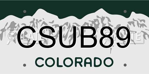 CSUB89 Colorado License Plate