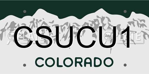 CSUCU1 Colorado License Plate