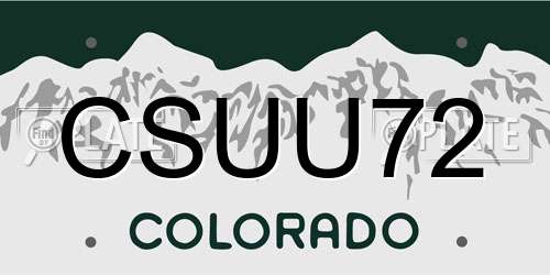 CSUU72 Colorado License Plate
