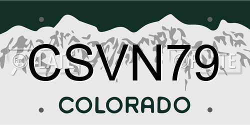 CSVN79 Colorado License Plate