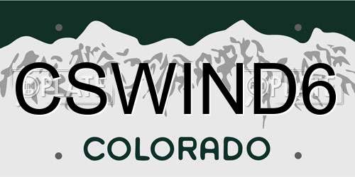CSWIND6 Colorado License Plate
