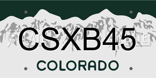 CSXB45 Colorado License Plate