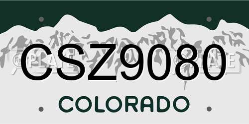 CSZ9080 Colorado License Plate