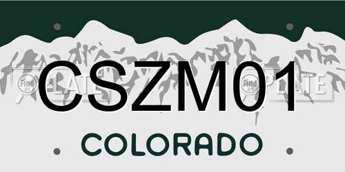 CSZM01 Colorado License Plate