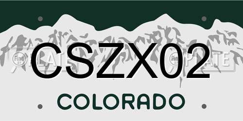 CSZX02 Colorado License Plate