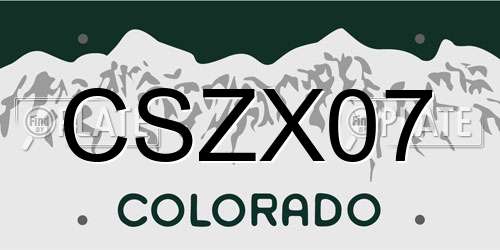 CSZX07 Colorado License Plate