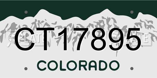 CT17895 Colorado License Plate
