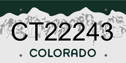 CT22243 Colorado License Plate