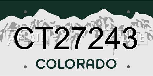 CT27243 Colorado License Plate