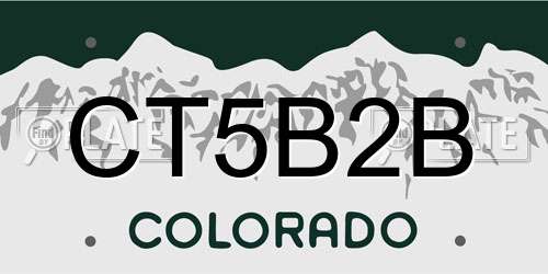 CT5B2B Colorado License Plate