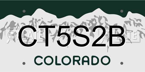 CT5S2B Colorado License Plate