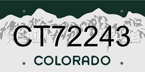 CT72243 Colorado License Plate