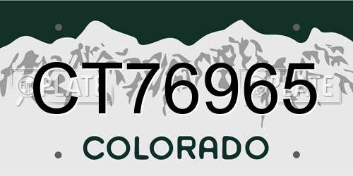 CT76965 Colorado License Plate