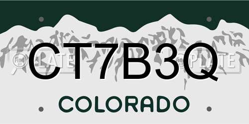 CT7B3Q Colorado License Plate