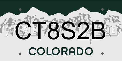 CT8S2B Colorado License Plate