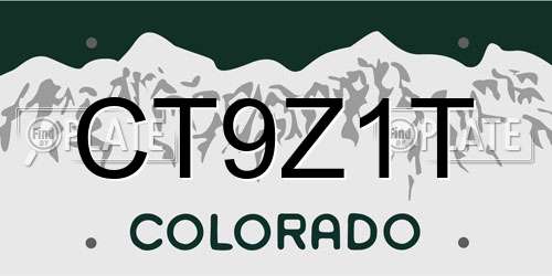 CT9Z1T Colorado License Plate