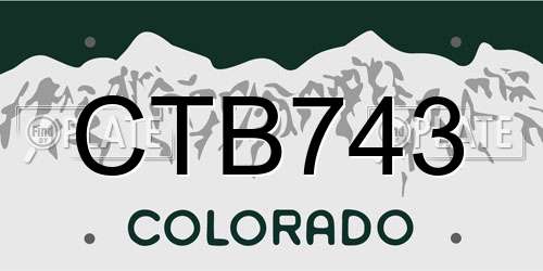 CTB743 Colorado License Plate