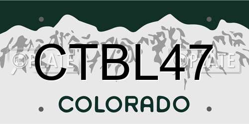 CTBL47 Colorado License Plate
