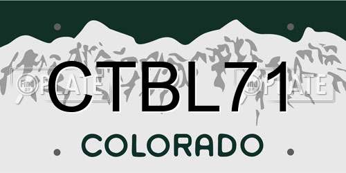 CTBL71 Colorado License Plate