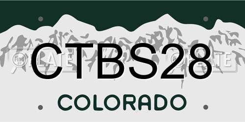 CTBS28 Colorado License Plate