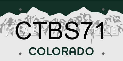 CTBS71 Colorado License Plate