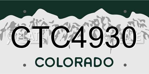 CTC4930 Colorado License Plate