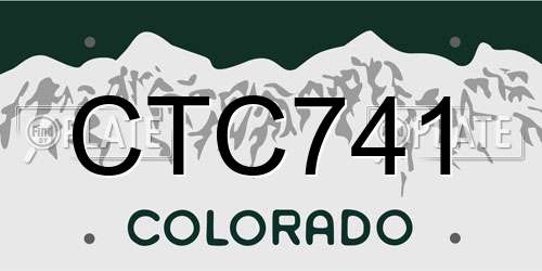 CTC741 Colorado License Plate