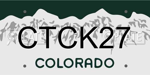 CTCK27 Colorado License Plate