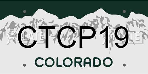CTCP19 Colorado License Plate