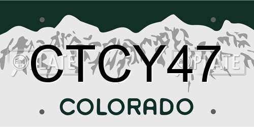 CTCY47 Colorado License Plate