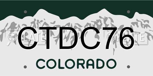 CTDC76 Colorado License Plate
